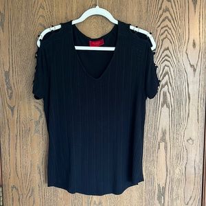 Jennifer Lopez Black Gold Ring Sleeve Detail, Size L